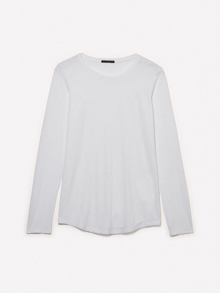 T-shirt blanc à manches longues - t-shirts à manches longues pour femme - Blanc | Sisley image number 5
